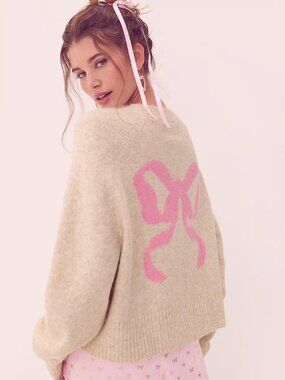 PINK x LoveShackFancy Boxy Cardigan Medium NWT